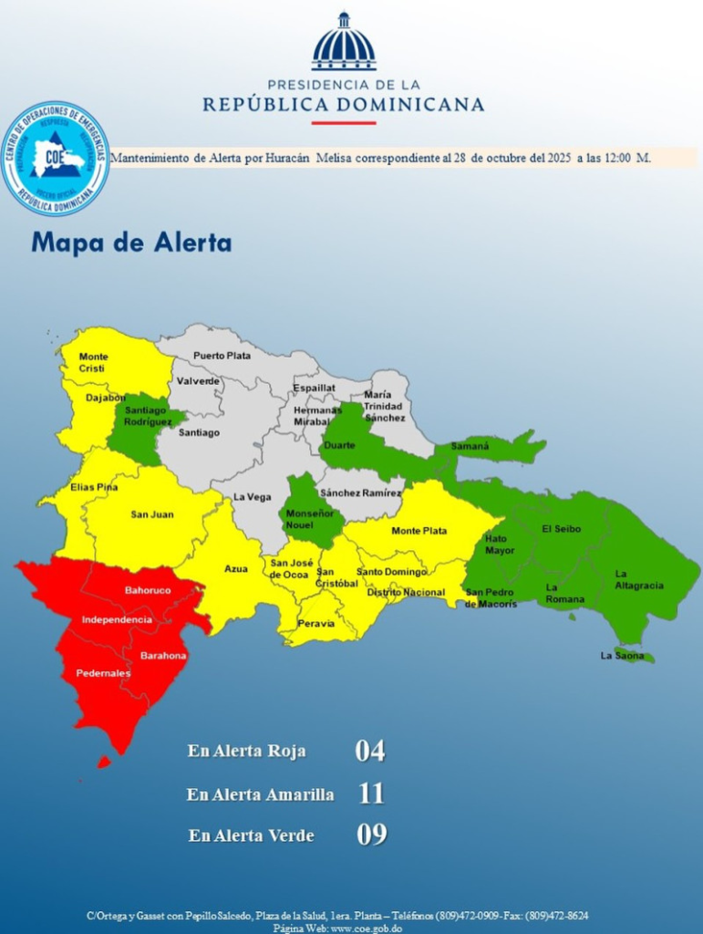 image-116-771x1024 Cuatro provincias en alerta roja y 10 en amarilla por huracán Melissa